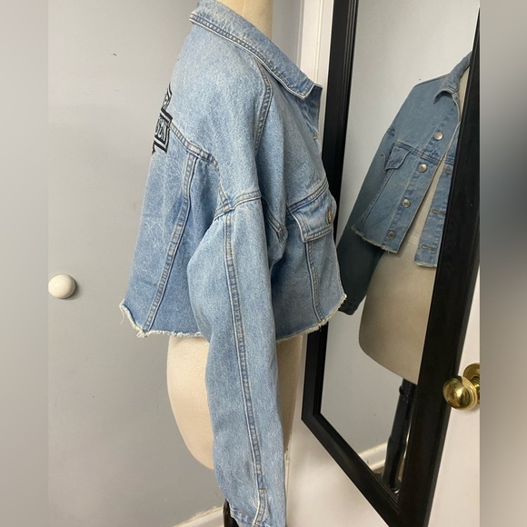 HARLEY DAVIDSON CROPPED DENIM JACKET SZ MEDIUM - Picture 6 of 7